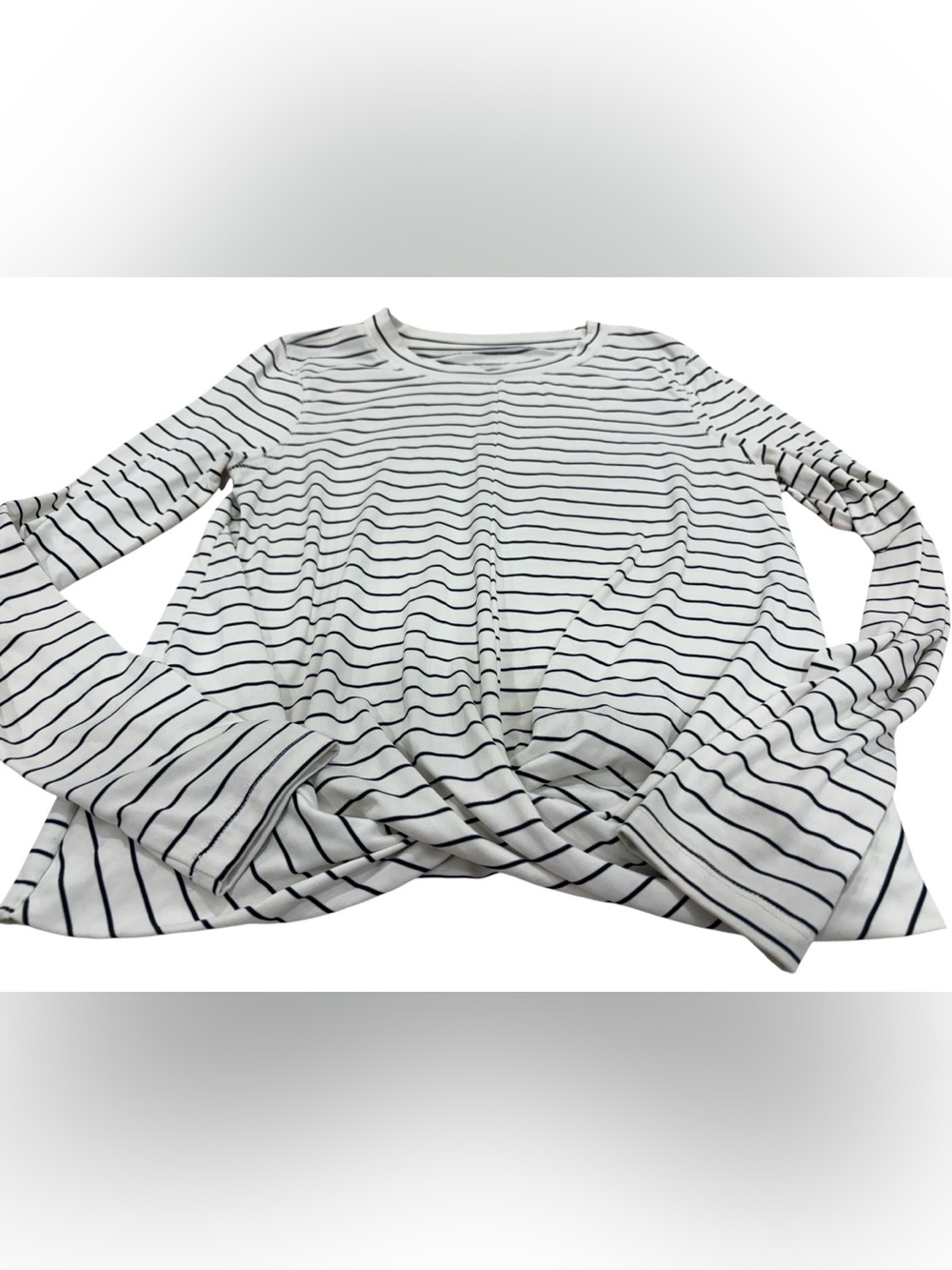 Old Navy Active Striped Long-Sleeve Twist Front Top - White/Black